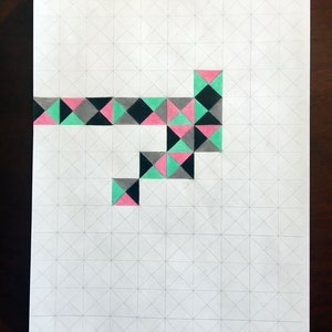 Geometric Triangle & Box Pattern Coloring Page