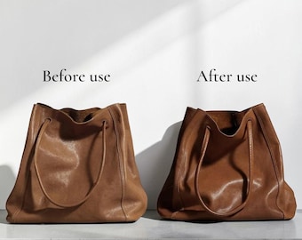 Bolsa de ombro feminina em couro, bolsa grande tipo sacola, bolsa de mão em couro bovino, bolsa transversal casual, bolsa para o dia a dia.