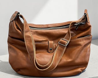 Bolsa Tote Grande Feminina em Couro, Bolsa de Ombro em Couro Bovino de Primeira Camada, Bolsa Transversal Elegante, Bolsa Casual para o Dia a Dia, Bolsa para Trabalho e Transporte