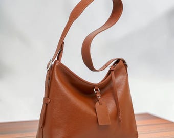 Bolsa Tote Feminina em Couro Genuíno, Bolsa de Ombro de Grande Capacidade, Bolsa Transversal em Couro Bovino de Primeira Camada, Bolsa Casual para o Dia a Dia, Bolsa Tote para o Trabalho