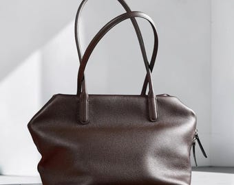 Bolsa de ombro grande feminina em couro legítimo, bolsa tote de couro bovino de primeira camada, bolsa casual para o dia a dia, bolsa de luxo para uso diário.