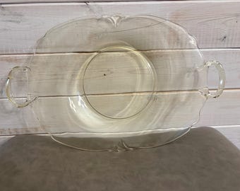 Plato sándwich vintage Heisey Empress color amarillo Sahara / Bandeja para servir estilo Art Déco de la década de 1930