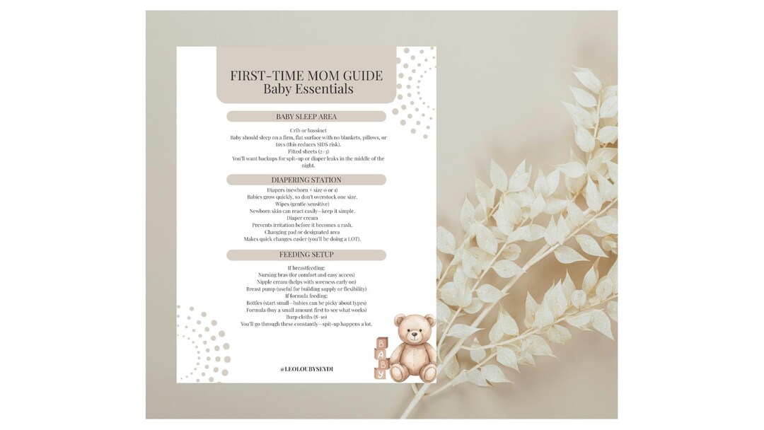 Newborn Essentials Checklist | First-time Mom Guide (PDF Download) - Etsy