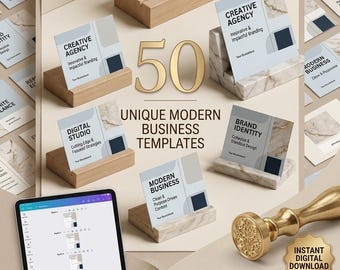 50+ Modern Business Canva Templates | Editable Branding Kit (Digital Download)