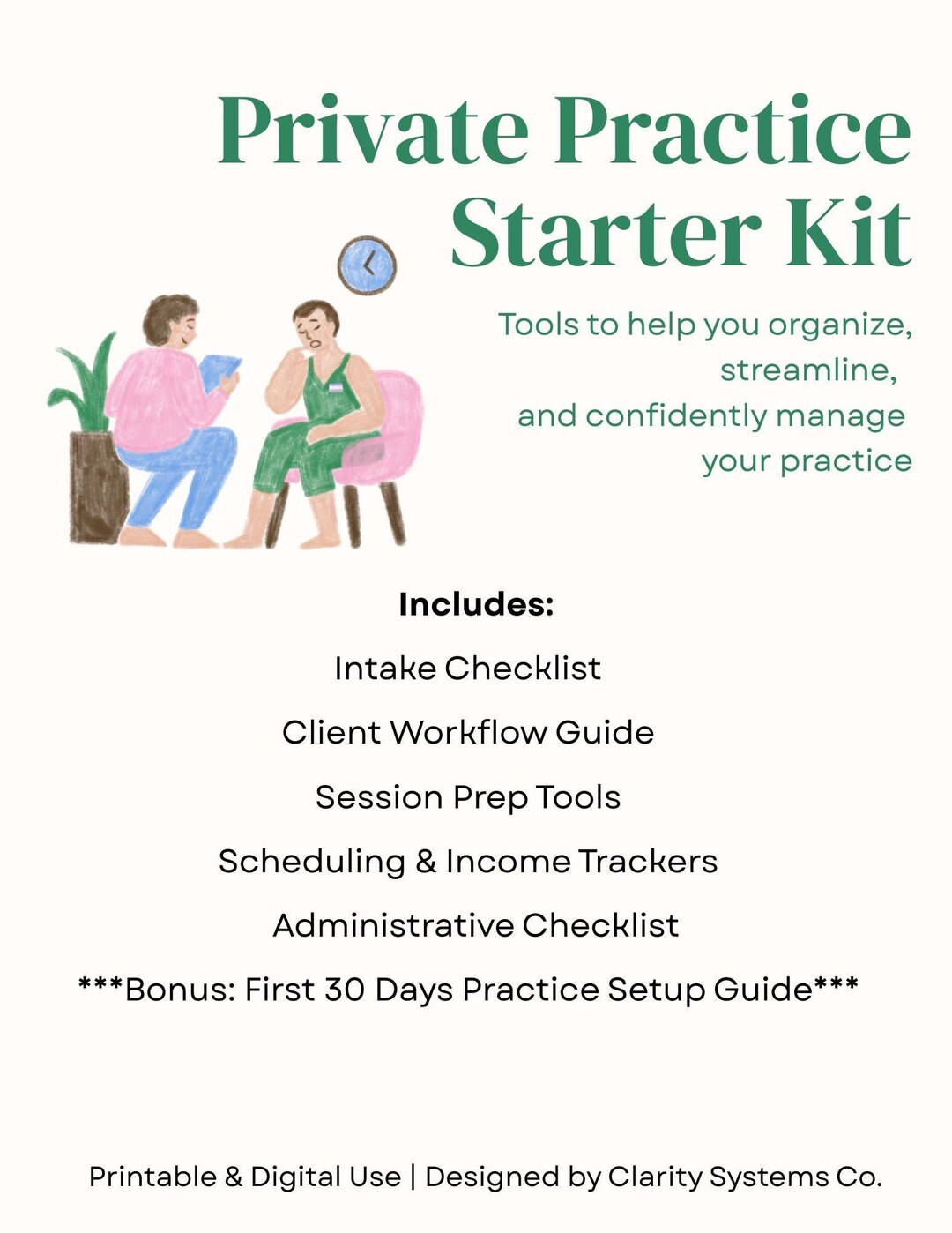 Private Practice Starter Kit | Therapist Business Planner, Intake ...