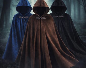 Capa medieval con capucha para hombres y mujeres, capa de mago de fantasía, disfraz renacentista, atuendo de cosplay de Halloween, capa vintage con capucha
