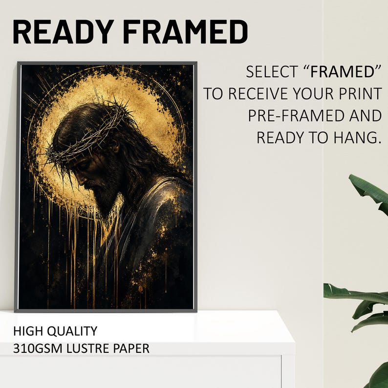 Jesus Christ Poster Print, Christian Wall Art for Living Room Bedroom ...