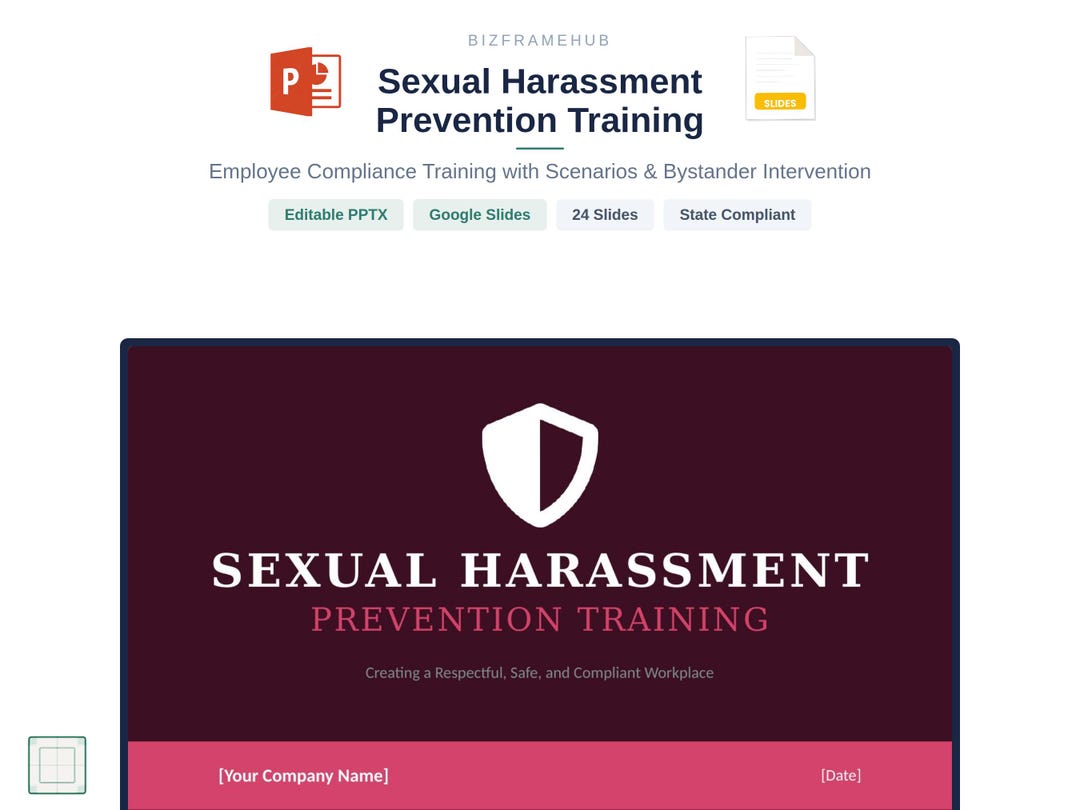 Sexual Harassment Prevention Training Slides | Employee Compliance ...