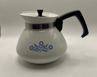 Vintage CorningWare 6-Cup Coffee Tea Pot – Blue Cornflower