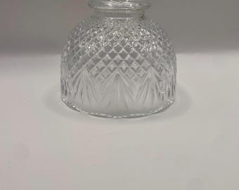Pantalla de lámpara de hadas Westmoreland vintage, cristal transparente, globo de repuesto con diseño de rombos.