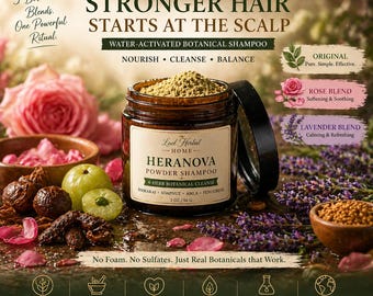 Heranova Powder Shampoo | Water-Activated Botanical Hair Wash (Soapnut, Shikakai, Amla)