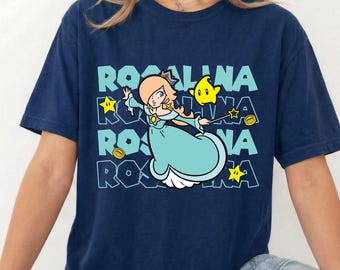 Super Mario Rosalina tryckklar DTF-överföring, Nintendo World familjematchande semesterresa matchande t-shirt, Mario födelsedagspresent värmepress