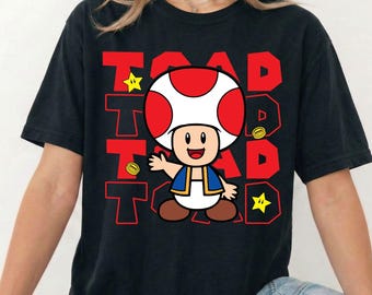 Super Mario Toad Ready To Press DTF Transfer, Nintendo World Family Matching Holiday Trip Matching Tee, Mario Birthday Trip Present Värmepress