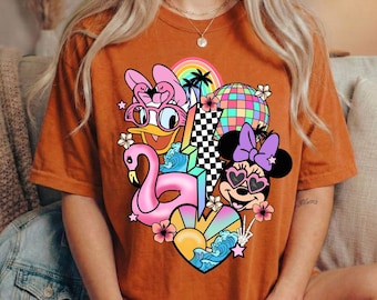 Disneyland Minnie Mouse och Daisy Duck DTF Transfer, Minnie Mouse och Daisy Duck-skjorta, Disney-familjeskjortaöverföring, värmeöverföring