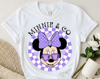 Minnie & Co tryckklar, Minnie och Musse Pigg Disney DTF, Disney Minnie parskjorta, Disneyland parsemesterskjorta, Minnie Transfer