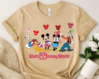 Transferencia DTF de Mickey de Walt Disney World lista para prensar, Mickey Minnie Mouse Donald Goofy, Pluto, Daisy Duck DTF moderno, Transferencia para camisetas Disney