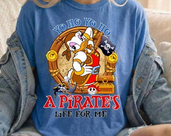 Disneyland Daisy Ett piratliv för mig DTF-överföring, Musse Mimmi Pigg Kalle Långben, Pluto, Kajsa Anka Modern dtf, Disney-tröjaöverföring