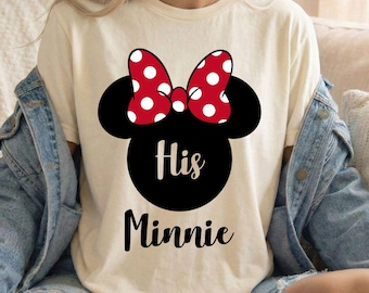 Hans Mimmi Pigg redo att tryckas, Minnie och Musse Pigg-parkärlek DTF, Disney Musse Pigg-parkärlekströja, Disneyland-familjesemestertröja