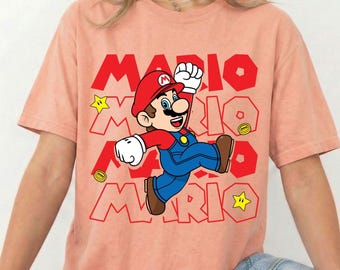 Super Mario Ready To Press DTF Transfer, Nintendo World Family Matching Holiday Trip Matching Tee, Super Mario Födelsedagsresa Present Värmepress