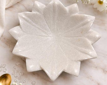 Lotus Hand-carved Marble Bowl, Decorative Living Room/Bathroom Decor