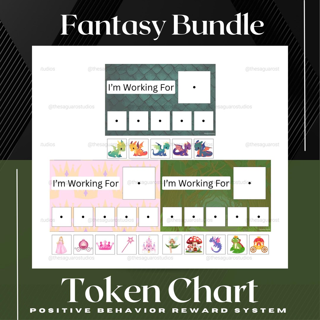Fantasy Token Chart Bundle | Printable Behavior Reward System (digital ...