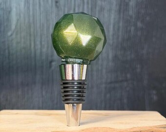 Slightly irregular green bottle stopper