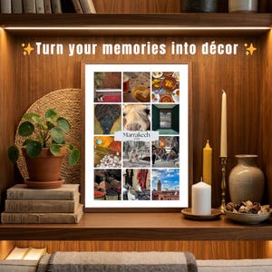 Poster fotografico personalizzato formato A3 con cornice | Collage di ricordi di viaggio | Stampa artistica personalizzata per pareti | Regalo per coppie e famiglie | Stampa fotografica | Regalo unico | A3