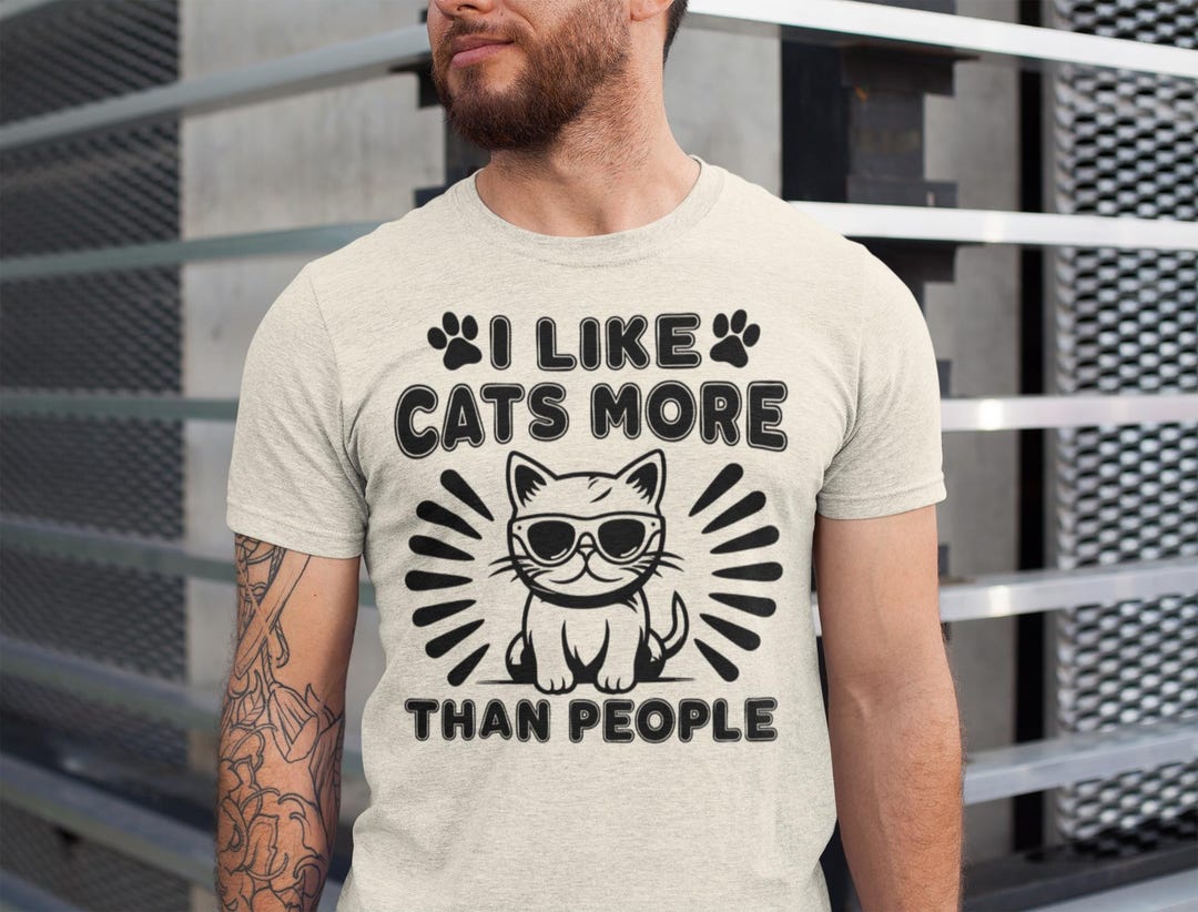 Funny Cat Shirt | I Like Cats More Than People T-Shirt | Cat Lover Gift ...
