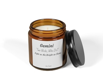 Gemini Zodiac sojakaars amberpot | Geurkaars