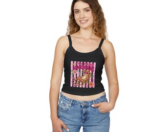 It's 5 O'Clock Somewhere Leopard Lounge Tanktop | Retro Roze Tropisch Cocktaildesign