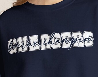 Sudadera personalizada con el nombre y la mascota de la escuela Boerne Chargers