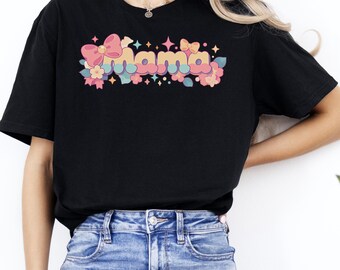 Cute Mama T-Shirt, Kawaii Mama Shirt, Mothers Day Gift, Girly Mom Tee, Cute Mom Shirt, Gift for Mom, Aesthetic Mama Graphic Tee