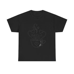 But First Coffee Minimalist Graphic Tee - Coffee Lover Unisex Shirt