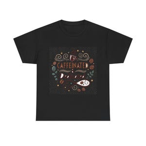 Caffeinated Dedicated Coffee Mom Mother's Day Graphic Tee