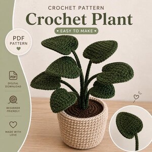 Crochet Plant Pattern PDF | Crochet Potted Plant | Crochet Houseplant Pattern | Easy Crochet Pattern | DIY Home Decor | Instant Download