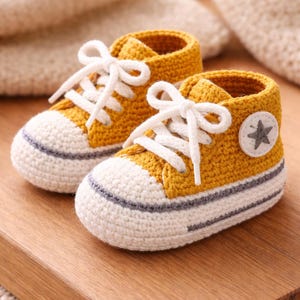 Crochet Baby Sneakers Pattern PDF | Baby Shoes 0-2 Years | Easy Crochet Booties Pattern | DIY Baby Gift image 6