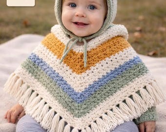 DIY Crochet Baby Poncho 0 - 4 Years – Instant PDF Download for Newborns & Toddlers