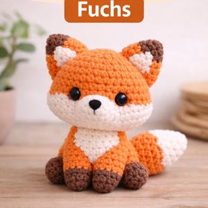 Virkmönster räv PDF – Enkel virkad amigurumi-räv – DIY-instruktioner för plyschleksak (tyska)