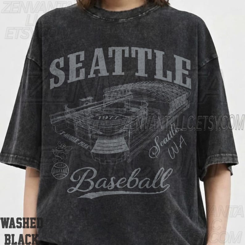 T Mobile Park Stadium Seattle Baseball Sweatshirt, Vintage Washed Tee ...