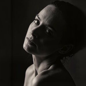 Monochrome Fine Art Portrait, Analogue Film Style, Soft Focus, Chiaroscuro Lighting (Digital Download)