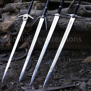 Handmade Geralt of Rivia Sword | Witcher 3 Inspired Steel & Silver Display Sword | Personalized Gift for Boyfriend | Christmas Gift
