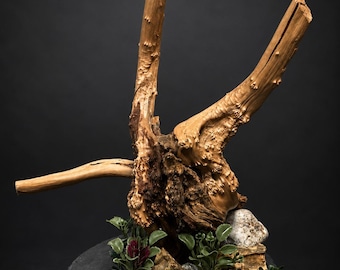 All Natural Spiderwood on Seiryu stone decor.Mounted on a slate base 12x10