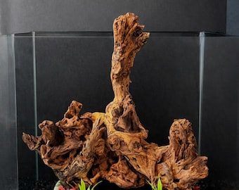 Natural Driftwood Aquarium Decor, Slate Base Centerpiece (14"x16")