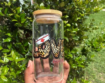 Leopard Love - Nurse Life Glass Cup