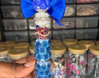 4th of July Beaded Pen, Patriotic Blue Rose Bow Pen, Handmade Teacher Pen, Nurse Gift Pen, Planner Pen, Cute Desk Accessory