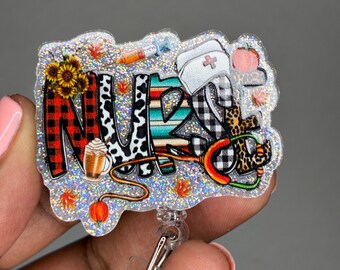 Fall Shift Energy Nurse Badge Reel, Cute Nurse Badge Holder, Healthcare Worker ID Reel, Autumn Nurse Accessory