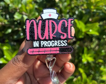 Nurse in Progress Badge Reel, Future RN Badge Holder, Future NP Badge Reel, Nursing Student ID Holder