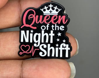 Queen of the Night Shift – Enamel Brooch