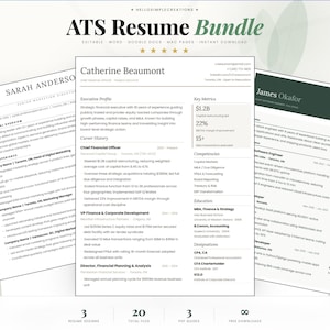 Paquete de plantillas de currículum para ATS: Word, Pages y Google Docs (descarga digital)