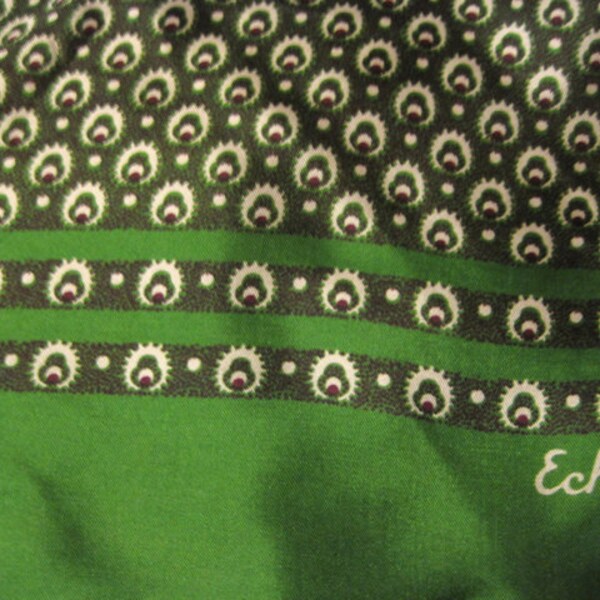 Eco Vintage bufanda verde moño Sik Peacock diseño Estate caída colores